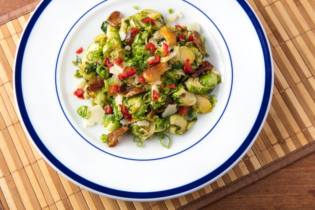Olive Oil Vinaigrette Quick-Sautéed Brussels Sprouts With Lots of Fun Toppings